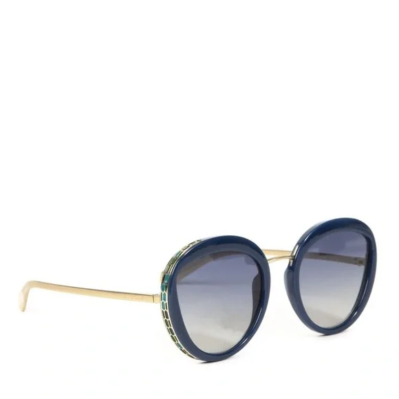 BVLGARI | Accessories | Bulgari Round Navy Blue Sunglasses  display picture 1